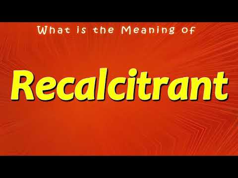 What it the Meaning of Recalcitrant
