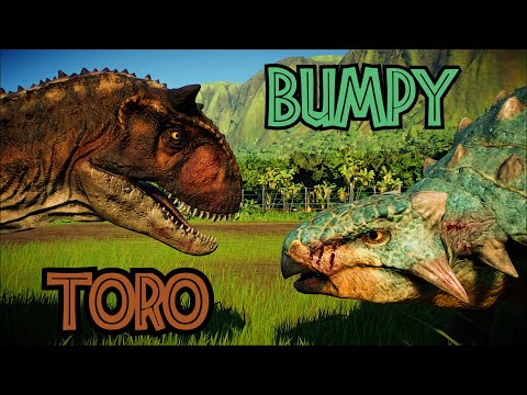 BUMPY (Ankylosaurus) vs TORO (Carnotaurus) FIGHT  | Jurassic Wolrd Evolution 2