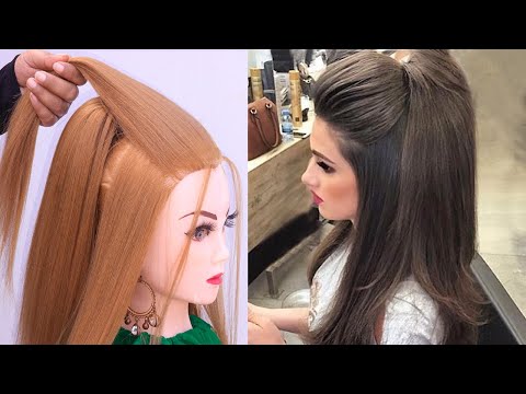open hair hairstyle l stylish best ponytail l prom...