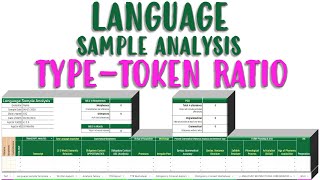 Language Sample Analysis Part 2 of 4: Type-Token Ratio (DEEP DIVE) and Part of Speech Analysis