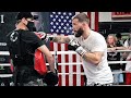 CALEB PLANT LOOKS TO SMASH CANELO'S FACE WITH JABS AND STRAIGHTS! LOOKS FAST & STRONG IN TRAINING!