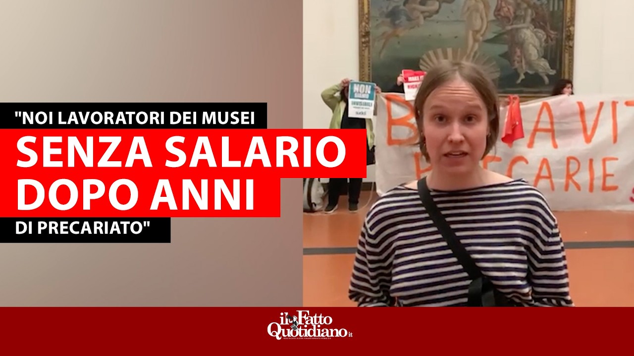 La protesta irrompe agli Uffizi, lavoratori davanti alla Venere: "Senza salari dopo anni da precari"