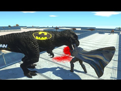 BATMAN vs T-REX BATMAN DEATH RUN - Animal Revolt Battle Simulator