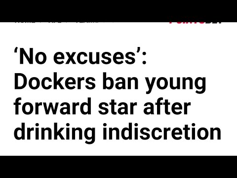 Fremantle Docker Michael Frederick suspended by club for 1 game for drinking on a 6 day break.❌