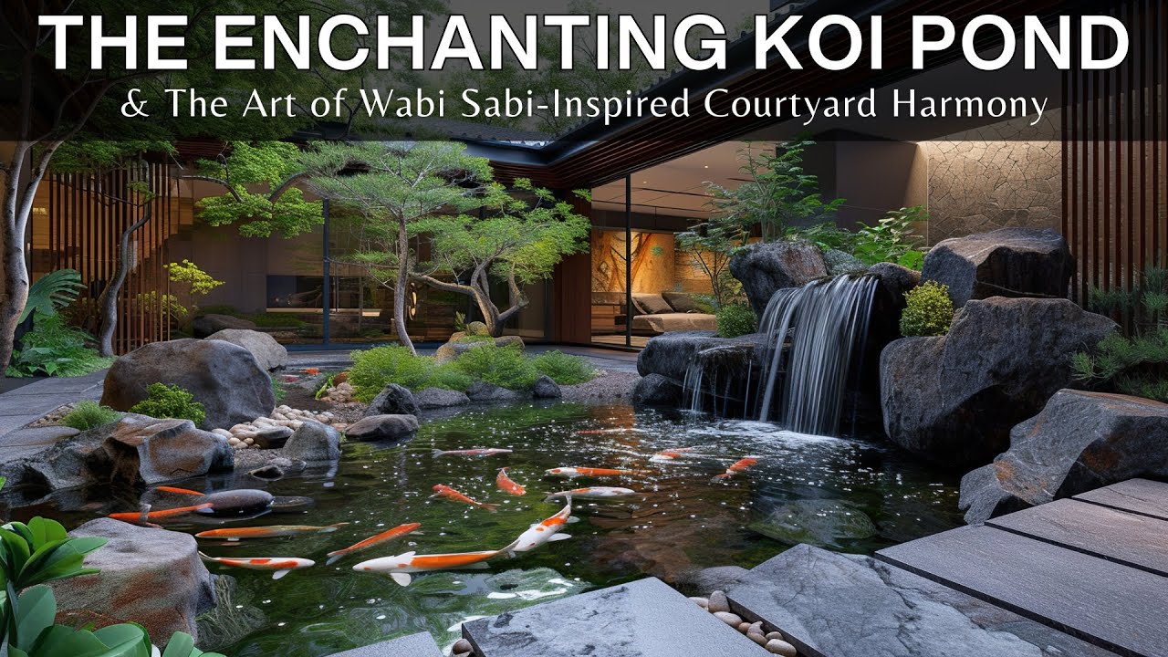 Exploring The Art of Wabi Sabi Inspired Courtyard Design & The Enchanting Koi Pond's Natural Beauty