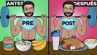 ¿Qué comer ANTES y DESPUÉS de hacer EJERCICIO para ganar MASA MUSCULAR