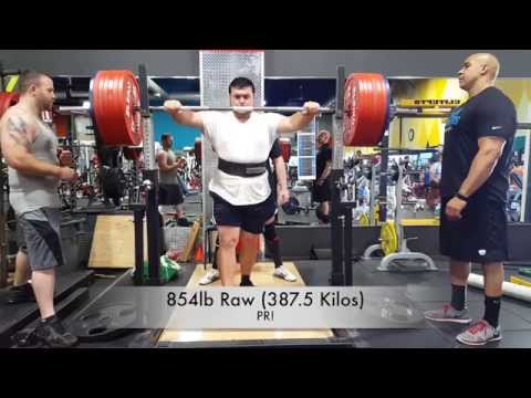 Unofficial All-Time World Record 854lb Raw Squat w/o wraps at 21 y/o