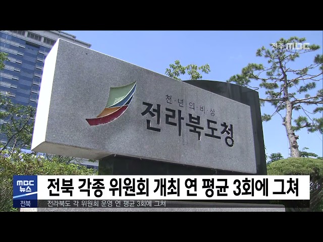 전북 각종 위원회 개최 연 평균 3회에 그쳐