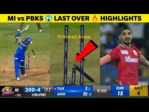MI vs PBKS LAST OVER THRILLER HIGHLIGHTS | ARSHDEEP SINGH YORKER | #viralvideo #cricket #ipl