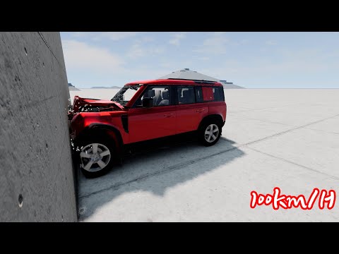 Land Rover Defender vs Wall 300 KMH   BeamNG Drive