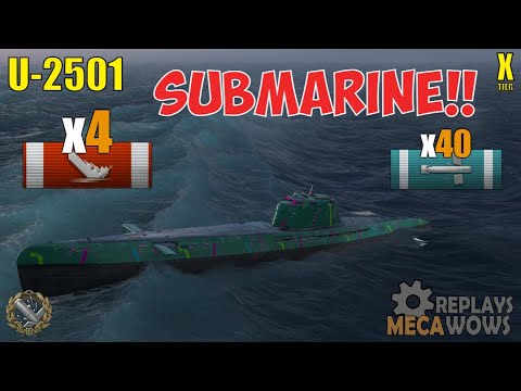 Submarine U-2501 4 Kills & 251k Damage | World of Warships Gameplay