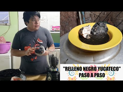 RELLENO NEGRO YUCATECO, secretos familiares, paso a paso, delicioso, rico, Yucatán, Tradición.