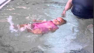 Baby K at 7 months -showing her self rescue skills