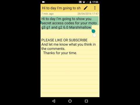 Secret access codes for moto g3 g1 and g2 6.0 Marshmallow
