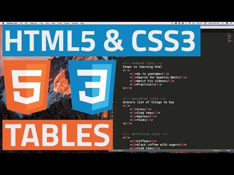 HTML5 and CSS3 beginner tutorial 34 - Introduction to tables
