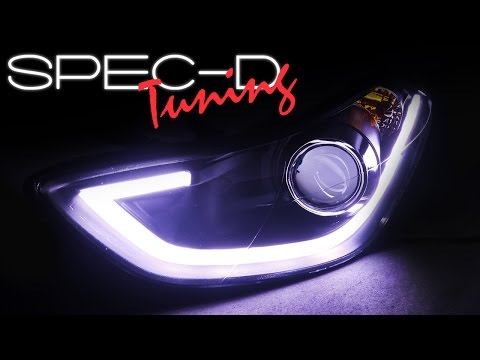 SPECDTUNING DEMO VIDEO: 2011-2013 HYUNDAI ELANTRA PROJECTOR HEADLIGHTS