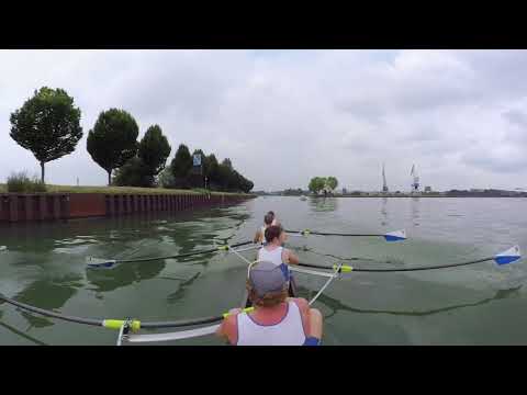 With the rowers in the boat