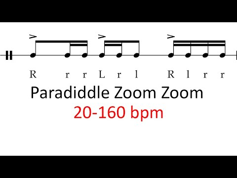 Paradiddle zoom zoom | 20-160 bpm sheet music