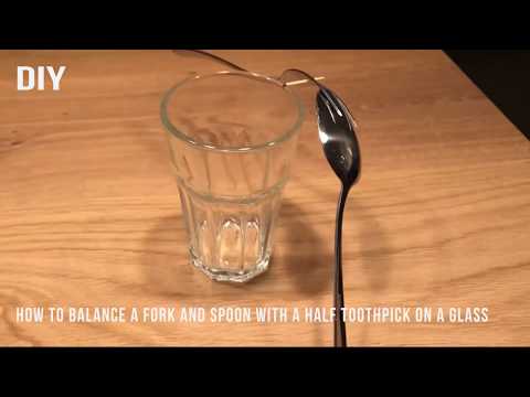 Amazing DIY Trick - How To Balance a Fork and a Spoon on a Glass With a HALF TOOTHPICK!