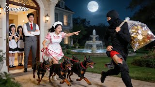 CEO nunca sonrió, hasta ver a empleada soltando perros para perseguir al ladrón.¡No dejaba de reír!