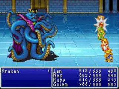 final fantasy I (DOS) boss #15: kraken (second battle)