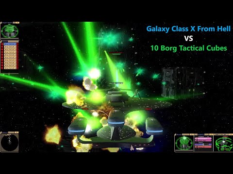 Galaxy Class X From Hell VS 10 Borg Tactical Cubes | Star Trek Ship Battle | Star Trek Bridge Comman