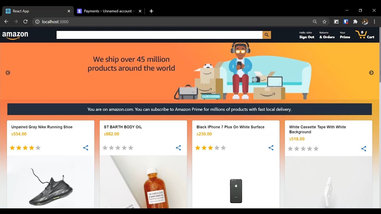 FullStack CLone of Amazon With React, Node Js And Firebase.