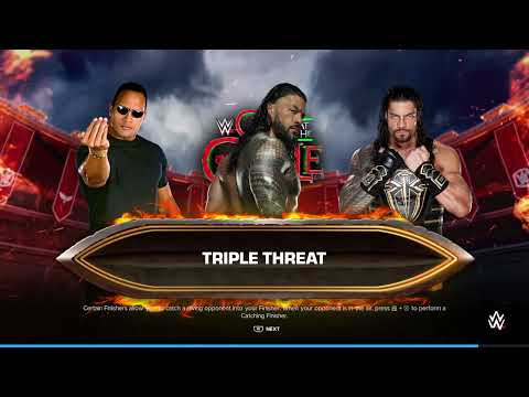 Rock vs Roman reigns vs Roman big dog triple threat