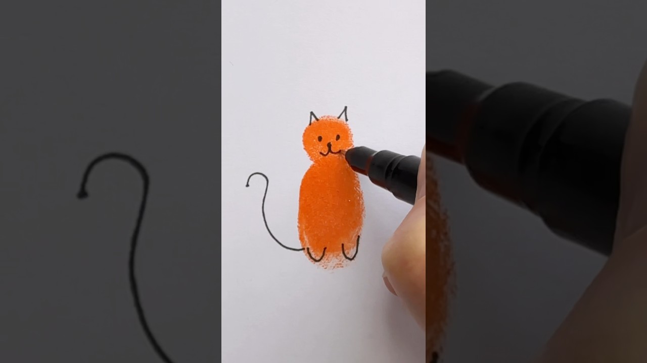 Super Easy Cat Drawing #shorts