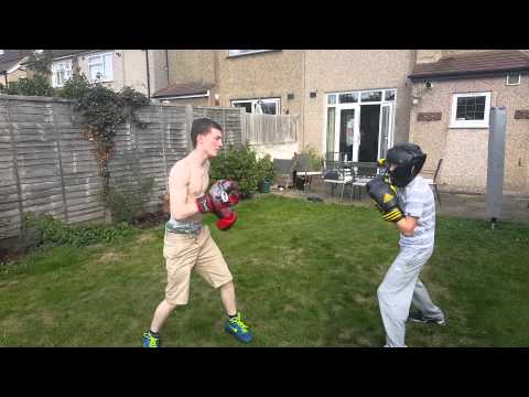 Oliver and James boxing