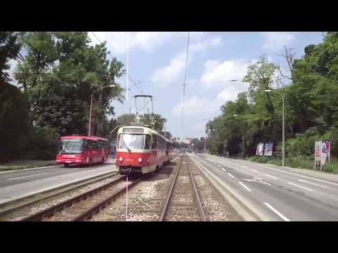 Tram line n.1, Bratislava, Slovakia, in cab view, Part.2