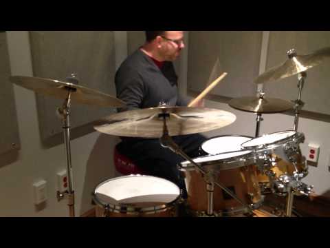 John jams on GMS drums at Replay's Drum Studio