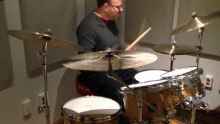 John jams on GMS drums at Replay's Drum Studio