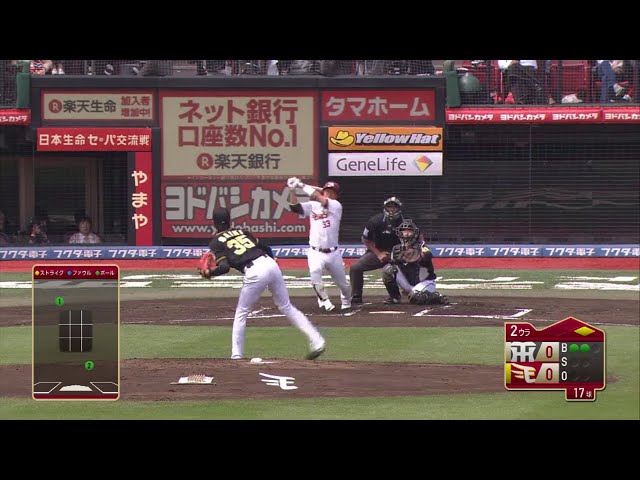 【2回裏】約2ヶ月ぶりの一発!! イーグルス・銀次の先制2ラン!! 2018/6/17 E-T