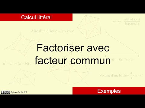 Factoriser avec facteur commun