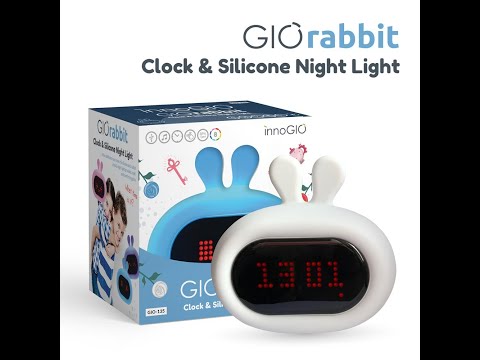 INNOGIO silikoninė naktinė lemputė su skaitmeniniu žadintuvu GIORABBIT, GIO-135 video