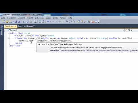 Zufallszahlen generieren - Visual Basic 2010 Tutorial (German) (HD)