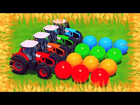 CUTTING GRASS WITH DEUTZ FAHR COLORED TRACTORS | Farming Simulator 22