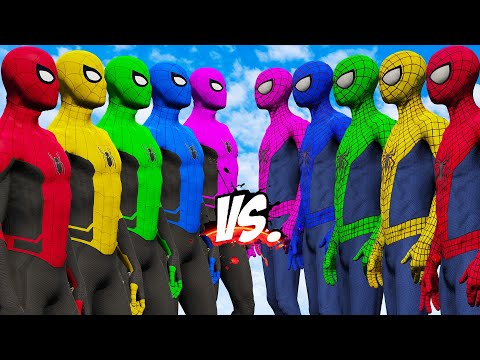 TEAM AMAZING SPIDER-MAN COLOR VS TEAM SPIDER-MAN COLOR - SPIDER-MAN BATTLE - EPIC SUPERHEROES WAR