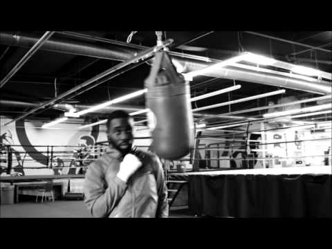 Terrell Gausha showing his movement on the bag.
