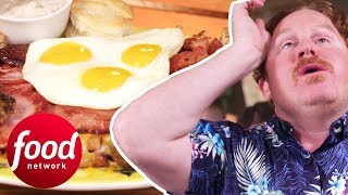 Casey Struggles To Finish This 3.5 LB Breakfast In 30 Minutes | Man v Food