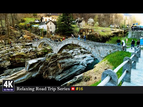 Relaxing Road Trip Series in Switzerland 🇨🇭 Ep#16 - Epic Drive From Bellinzona To Lavertezzo Ticino