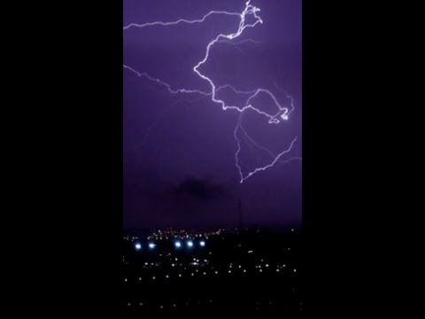 Lightning Dances Across Purple Cleveland Sky