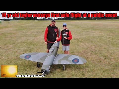 14 YR OLD TAYLOR VEASEYS FIRST SOLO RC FLIGHT AT A PUBLIC VENUE 1/5 SCALE P-47 SOUTHERN SHOW - 2019