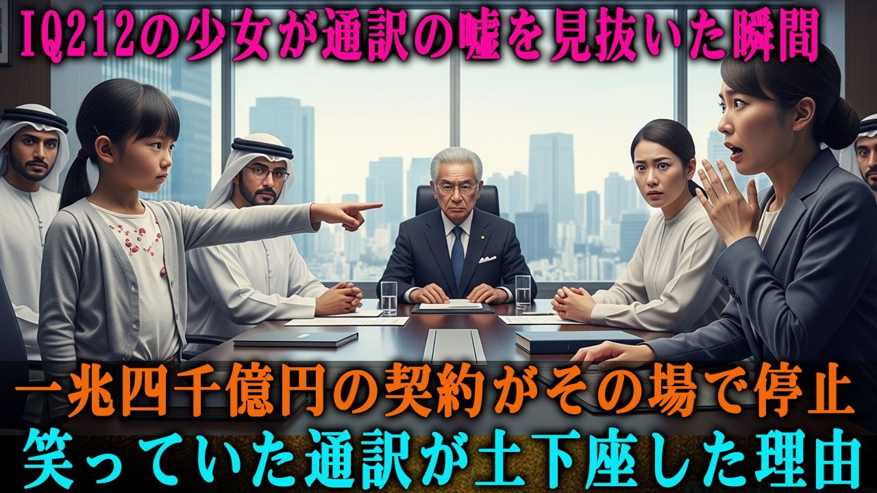 「会長、その通訳は嘘をついています!!」IQ212の少女の一言で1兆4000億円の契約が停止…笑っていた首席通訳が土下座した理由
