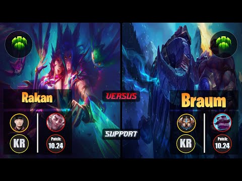 Kellin RAKAN (Support) [Guardian] VS BRAUM - Challenger KR Patch 10.24