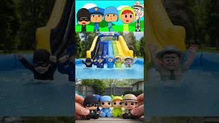 Incredibox Sprunki OC – Pocoyo X Policeman X Rascal X Nina X City Boy Ride an Inflatable Water Slide