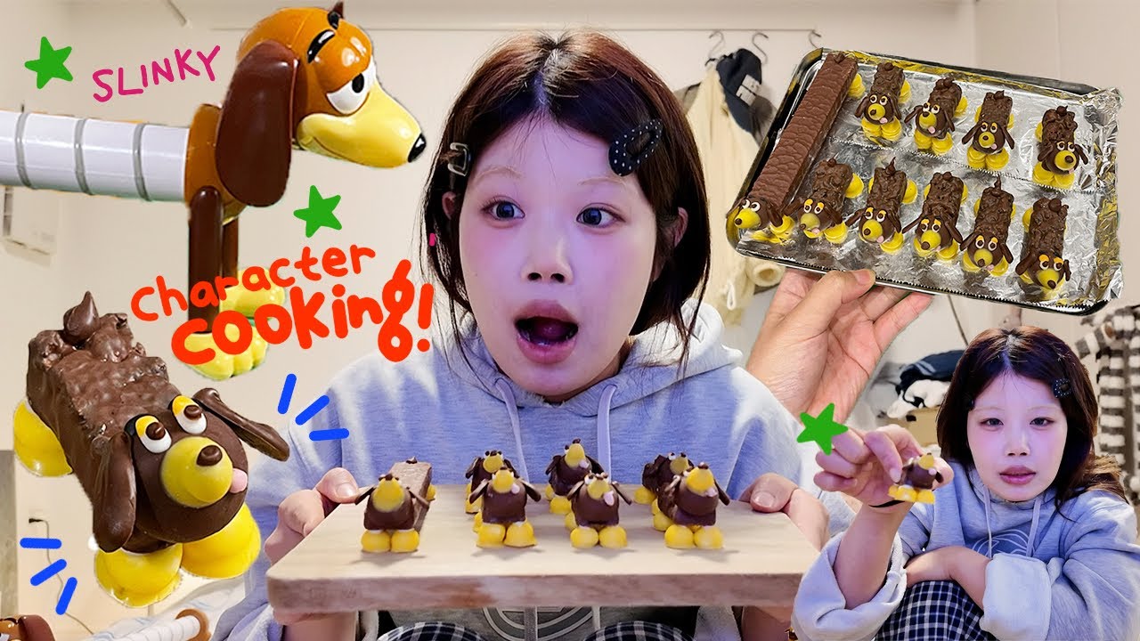 トイストーリーのスリンキーチョコ作った★🐷🦖🚀