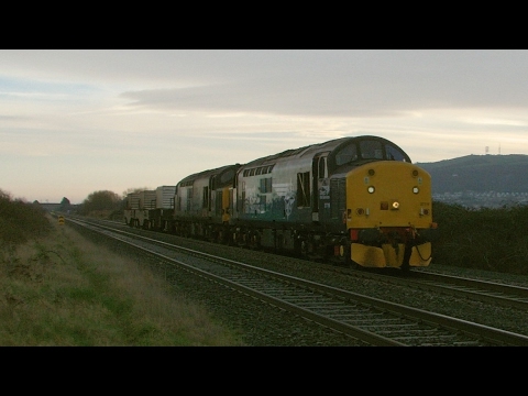 Prestatyn 15.2.2017 - DRS 37716 and 37610 on the Valley flasks - class 37