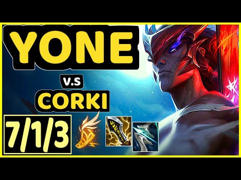YONE vs CORKI - 7/1/3 KDA MID GAMEPLAY - EUW Ranked GRANDMASTER
